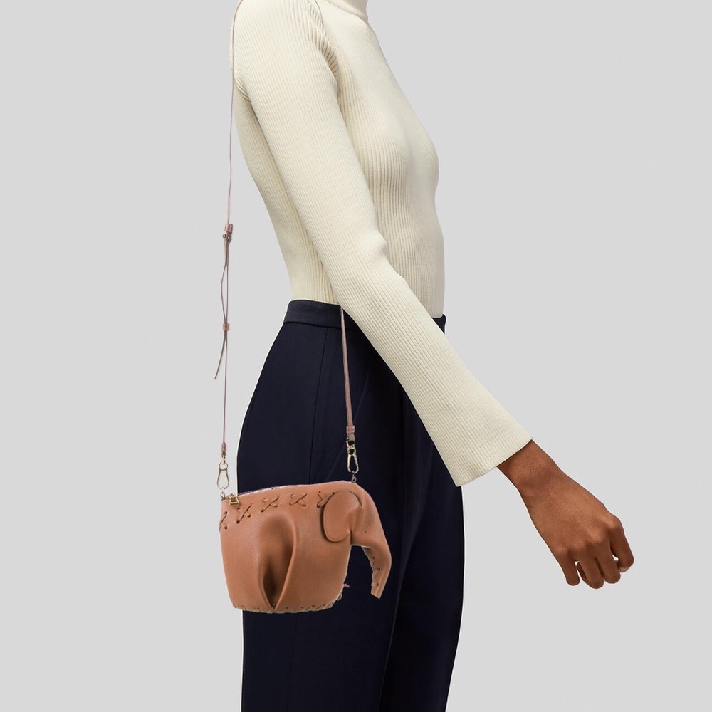 Loewe • Mini Whipstitch Leather Elephant Crossbody Bag